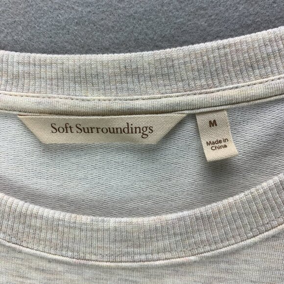 Soft Surroundings Sweatshirt Womens Medium Oatmeal Heather Pullover Athleisure - Picture 13 of 14